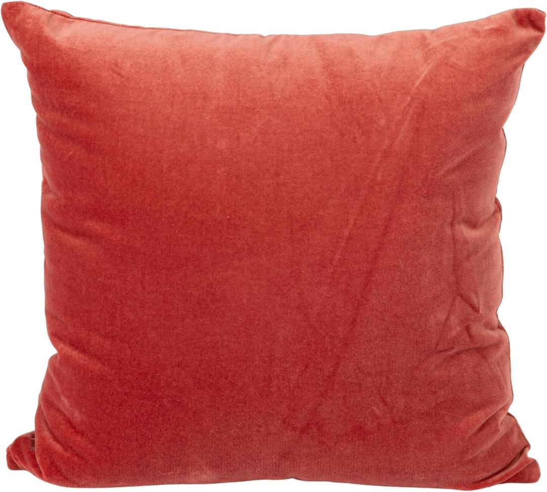 Creative Co-Op Cotton Velvet Square Pillow, Rust Finish, 18" x 18" x 1.5"