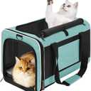 GAPZER Soft Cat Carrier Large Cat 20 lbs/Kitty Cat Travel Crate for Pet Top Load/Small Dog Sturdy Transport Fabric Carry Bag 10 Pounds/Yorkie Kennel with Pocket Teal Aqua
