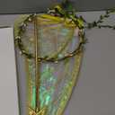 Sratte 4 Pcs Fairy Butterfly Wings for Girls Kids Princess Floral Crown Star Wand Ears Halloween Dress up Costume Accessories