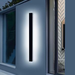 57inch Modern Outdoor Wall Sconce, LED Dimmable Wall Light 3000K-6000K with Remote Control, IP65 Waterproof, Exterior Linear Lighting Fixture for House, Patio, Garden, Yard