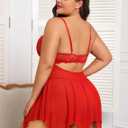 Avidlove Babydoll Lingerie for Women Strappy Nightdress Sexy Nightgowns Bridal Chemise Plus Size Lace Langeray L-4XL (Red)