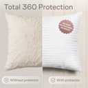 Set of 8 Pillow Protectors with Zipper King Size - 100% Resistant to Stains, Dust & Dirt - Washable Covers for Increased Pillow Lifespan