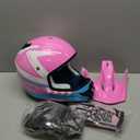 Youth Dirt Bike Helmet DOT Certified - Full Face Motorcycle Helmet for Off-Road, ATV, Street Riding, Includes Adjustable Goggles & Protective Gloves (Large, PINK)