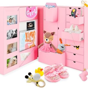 Baby Keepsake Box - Baby Memory Box - Baby Boy Girl Keepsake Box Tins Memory Box Pregnancy Baby Bubbs Storage Box Baby First Year Box Library Baby All-in-One Organizer