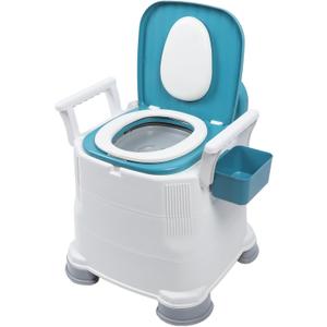 Bedside Commode, Height Adjustable Portable Toilet with Arms and Backrest, Safety Frame Raised Toilet Seat with Bucket, Heavy Duty Adult Potty Chair for Elderly, Seniors