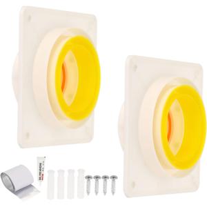 PATIKIL 3 Inch 4 Inch 5 Inch Backdraft Damper, 2 Set ABS Flexible Airflow Inline Backflow Duct Adaptor Draft Blocker for Bathroom Exhaust Fan