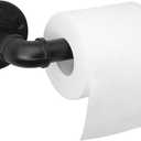 Industrial Pipe Toilet Paper Holder, Heavy Duty DIY Vintage Rustic Iron Farmhouse Style Roll Tissue Wall Mount Paper Holder Towel Racks with Hardware for Bathroom, Kitchen, Bedroom (1, Black)