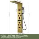 Brushed Gold Shower Panel Tower System 5 In 1 Stainless Steel Shower Tower