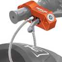 Motorcycle & Helmet Anti-Theft Grip Lock Combo, Orange, Aluminum Alloy & Stainless Steel, Key Lock, Compact, For Motorcycles with 1.3-1.5 Inch Handlebar Diameters