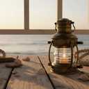 Nautical Anchor Candle Lamp Decorative Hanging Lamp Vintage Style Lantern Brass Antique Lantern 10"