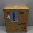 ELPHECO 3.5 Gallon Bathroom Trash Can with Soft Close Lid, 13.5 Litre Stainless Steel Pedel Garbage Can with Removable Inner Bucket, Wastebasket for Bathroom, Office, Bedroom, Matte White