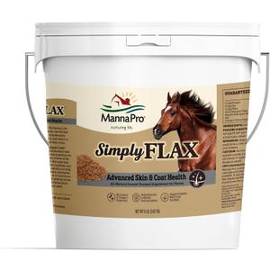 Manna Pro Simply Flax for Horses  Omega-3 Rich Flaxseed Supplement  Supports Coat Health, Joint Function & Immune System  Natural Source of Essential Fatty Acids  Ground Flax  8 lb Bag