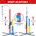 QDRAGON 4 in 1 Tball Set for Toddlers 3-5 with Toss and Catch Ball Set/ 2 Bats, Hanging Tee Ball Stand with Auto Pitching Machine, Indoor Outdoor Sport Toys Christmas Birthday Gifts for Boys Girls