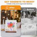 Qiannhee Gold Napkin Holder for Table, Modern Metal Wire Arch Design,Standing Napkin Dispenser,Walnut Brown Wood Base with Non - Slip Pads, Ideal for Kitchen, Dining, Wedding, Party Decorative Use