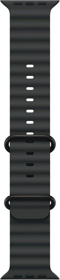 Apple Watch Band - Ocean Band (49mm) - Black with Black Titanium Finish - Regular