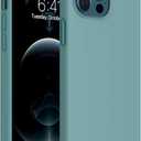 Miracase Compatible with iPhone 12 Pro Max Case, [Soft Anti-Scratch Microfiber Lining], Liquid Silicone Case Gel Rubber Shockproof Drop Protection Phone Case for 12 Pro Max, Midnight Green