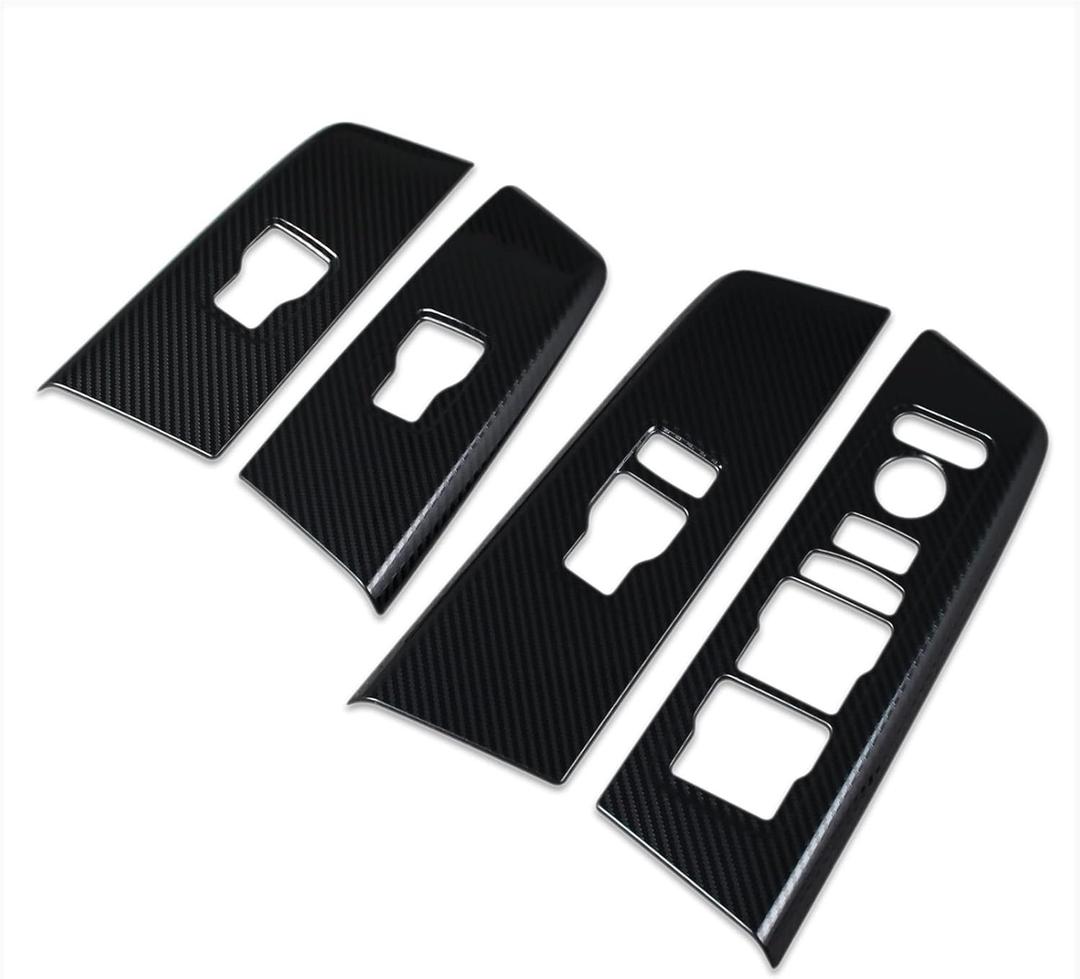Beautost Fit for Honda CR-V CRV 2023 2024 2025 2026 Car Interior Window Switch Console Panel Cover Trims (Carbon Fiber Black)