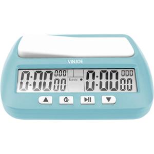 VINJOE Chess Clock Digital Chess Timer Professional for Board Games,Portable Digital Chess Clock & Game Timer with Basic,Bonus,Delay and Positive Time Features Best Gifts for Christmas (Blue)