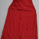 BTFBM Women's Ruched Bodycon Dress Summer Casual Sleeveless Back Slit Elegant Club Evening Party Cocktail Maxi Dresses (Small, Red)