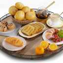 Acacia Wood 21" Lazy Susan Turntable Organizer for Table Top, Farmhouse Extra Large Round Lazy Susan for Serving Kitchen Countertop Cabinet for Charcuterie Centerpiece, Bathroom Vanity Tray Decor