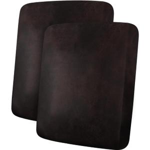 Leather Look Couch Cushion Covers Sofa Seat Slipcovers Sets Couches Furniture Protector for Sectional Armchair Loveseat Pets Kids Stretch Spandex Fabric (2 Cushion Sofa, Chocolate)