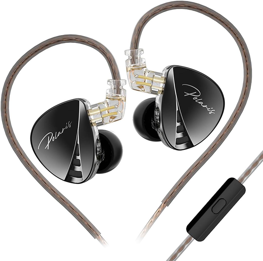 CCA Polaris 4 Tone Adjustable in Ear Monitor Headphones, High-Sensitivity Dual-Cavity Dynamic Driver IEM Earphones, HiFi Stereo Gaming Earbuds with 2pin Detachable Cable