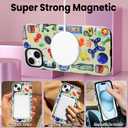 SOKAD Magnetic Summer Collage Phone Case for iPhone 15, Cute Fruits Drinks Collage Pattern Compatible with Magsafe Matte Protective Case Cover with Screen Protector for Girls Women