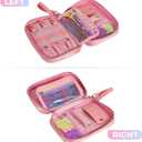 2 x Travel Jewelry Organizer Case with Zipper and Mirrored Charm, Small Portable Jewelry Storage Bag for Rings, Necklaces, Earrings, Travel Pouch, Gift for Teen, Holographic Pink
