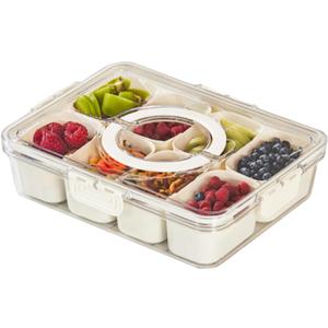 LOEZ Snacklebox for Adults, Portable Snack Box with Lid, 8 Compartment Travel Snack Organizer for Road Trips, Office & On-the-Go