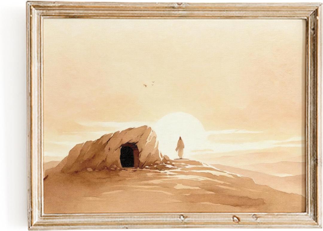 ESSEN Life | The Empty Tomb | Christian Easter Decorations, Resurrection Decorations, Resurrection of Jesus Christ, Jesus Decor, Christian Wall Art, Religious Home Decor (11x14 Unframed) (11L" x 14W")