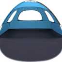 WhiteFang Beach Tent Anti-UV Portable Sun Shade Shelter for 3/4/6/8 Person, Extendable Floor with 3 Ventilating Mesh Windows Plus Carrying Bag, Stakes and Guy Lines (Blue)