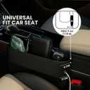 AC4 Universal Car Seat Gap Filler Organizer | Premium PU Leather Storage for Car, SUV & Trucks | Car Pocket Organizer for front seat, Cable Slots, Wallet, Sunglasses & Essentials.