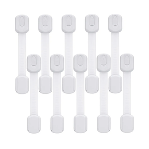 Goodv Child Safety Cabinet Locks - (10 Pack) Baby Proofing Latches to Drawer Door Fridge Oven Toilet Seat Kitchen Cupboard Appliance Trash Can with 3M Adhesive - Adjustable Strap No Drill No Tool