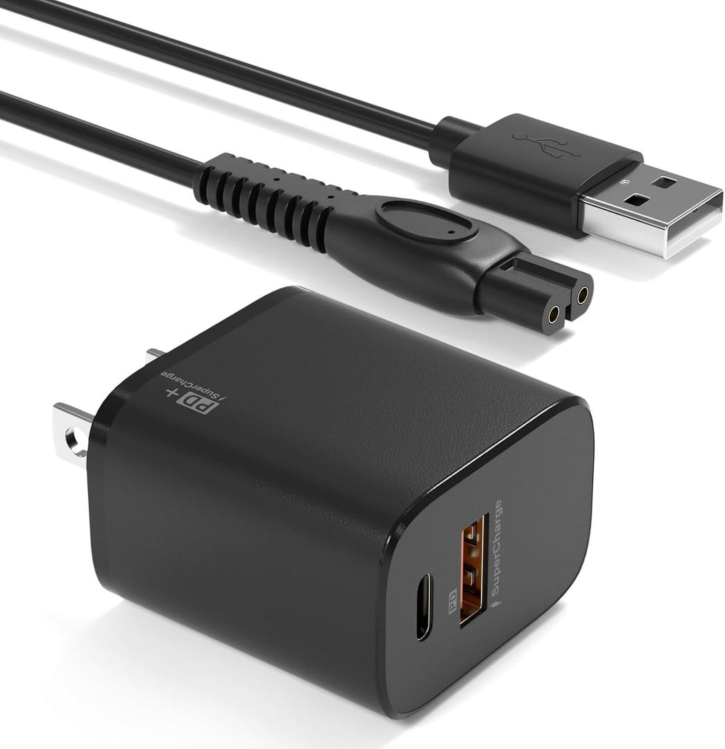 5V Charger Compatible with Philips Norelco qp2724 mg5910 mg9525 mg7910 MG9510 MG9520 PQ888 PQ889, One Blade Power Cord for Philips Norelco Shaver 2400 3600 USB Charging Cable
