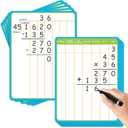 12 Pack Long Division Dry Erase Card Chart,12" x 9" Multiplication Flash Card Math Manipulative Small Whiteboard for Student Teacher 2ND 3RD 4TH Grade Classroom Homeschool Supplies Essential