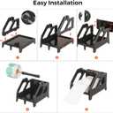 MUNBYN Label Holder for Rolls and Fan-Fold Labels, Thermal Sticker Roll Holder for Desktop Thermal Printer Shipping Supplies Industrial Paper, Black