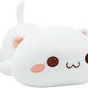 Onsoyours Cute Kitten Plush Toy 20" Stuffed Animal Pet Kitty Soft Anime Cat Large Plush Pillow for Kids (White A, 20")