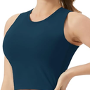 THE GYM PEOPLE Women's Medium Support Sports Bra Removable Padded Sleeveless Workout Crop Tops, Size L