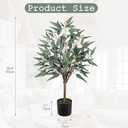 Briful Artificial Eucalyptus Tree Realistic Potted Dutch Faux Eucalyptus Tree in Black Pot 3ft Porch Floor Fake Tree for Home Decor Indoor Outdoor Farmhouse Wedding