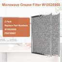 2 Pack W10535950 Aluminum Mesh Grease Microwave Oven Filters Replacement for Whirlpool Replace W10535950, PS8769987