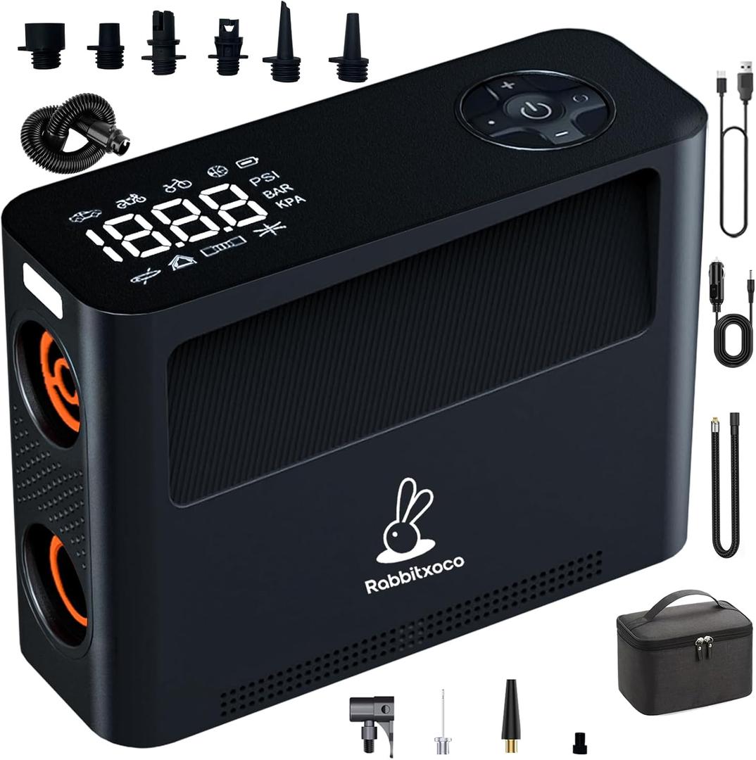 Paddle Board Pump 10 Pump Modes SUP Air Pump 500L Airflow/min Tire Inflator Portable Air Compressor 4X Speeds Electric Air Pump Suitable All Model Tires, Tents, SUP, Air Mattess, Kayak (Black)