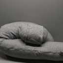 Momcozy Pregnancy Pillow, Original F Shaped Maternity Pillow for Pregnant Women with Adjustable Wedge Pillow, Full Body Support Pregnancy Pillows for Side Sleeping with Air Layer Cover, Grey