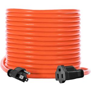 KMC 75ft Outdoor Extension Cord, 75-Foot 16/3 Weatherproof Indoor/Outdoor Extension Cable, Flexible SJTW 16-Gauge 100% Copper Wire, Durable Vinyl Jacket, UL/ETL Certified, 10A 1250W, Orange