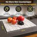 Large Stone Dish Drying Mat for Kitchen Counter, Foldable 24"16" Diatomaceous Earth Mat, Super Absorbent Marble Stone Drying Pad for Dishes, Cups, Bottles (White Marble)
