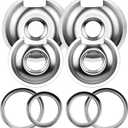 Burner Drip Pans 2 Large 8'' WB32X10013 & 2 Small 6'' WB32X10012 Chrome Drip Pan Set Fit for GE Hotpoint Electric Stove Top - Includes 2 Pcs 6'' Drip Pan/Ring and 2 Pcs 8'' Drip Pan/Ring by AMI PARTS