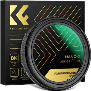 K&F Concept MC UV (Black Frame), Camera Lens Protection Filter for Fujifilm X100 Series -X100/ X100F/ X100S/ X100T/ X100V/ X100VI, 28 Multi-Coatings Waterproof HD Optical Glass UV Filter