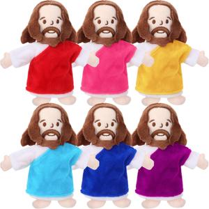 Barydat 6 Pcs Easter Jesus Plush Toy 6 Inch Jesus Stuffed Doll Christian Gifts Plushie Christ Religious Savior for Easter Church Sunday School Baptism Gifts Party Favors(Multicolor)