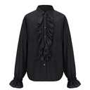 SightYoung Men Renaissance Shirt,Adult Pirate Shirt,Medieval Costume for Men Women,Vampire Costume,Black,XL