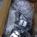 DWVO Large Folding Sewing Table with Charging Station, Multipurpose Craft Table with Compact Design, Sewing Cabinet with Lockable Casters, Storage Shelves, Magnetic Doors, Burlywood