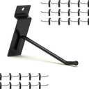 Black Slatwall Hooks 4 Inch, 25PC, Heavy Duty, Slat Wall Hanging Hooks, Display Hooks for Retail, Slatwall Accessories
